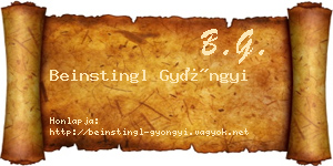 Beinstingl Gyöngyi névjegykártya